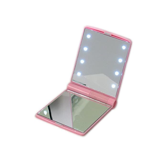 Belleza Make up de bolsillo espejo con 8 LED de luz para Lady Rosa