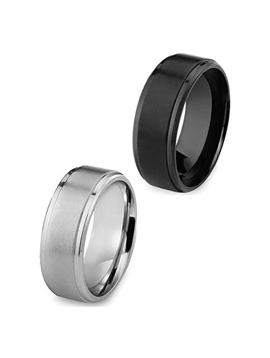 Moda Besteel 1-2Piezas Acero Inoxidable Anillo para Hombre Mujer Pareja Aro Compromiso Boda