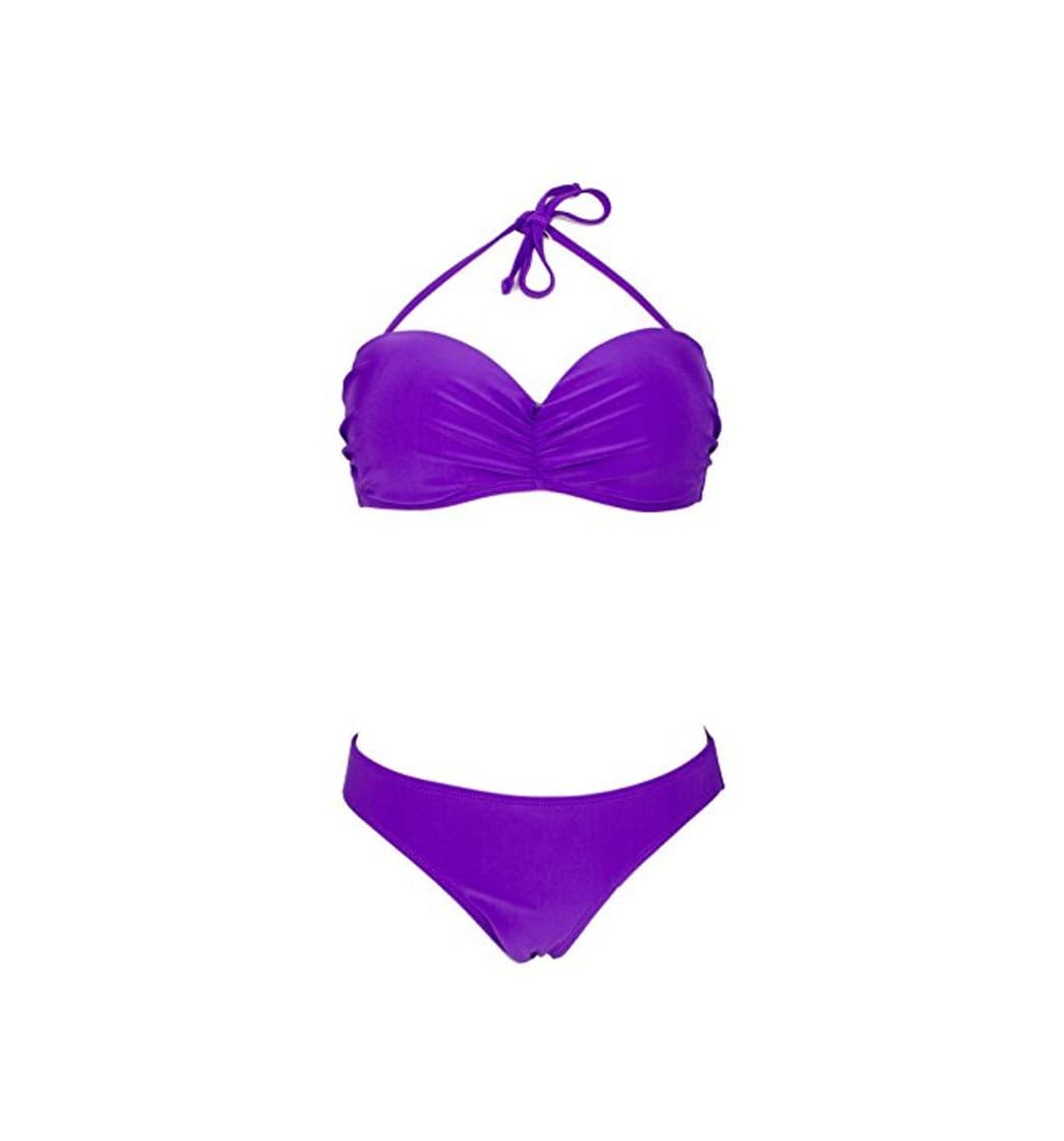 Producto AvaMia Traje de Bano Dos Piezas Bikini Set de Impresion Swimsuit mujer Color lila XL