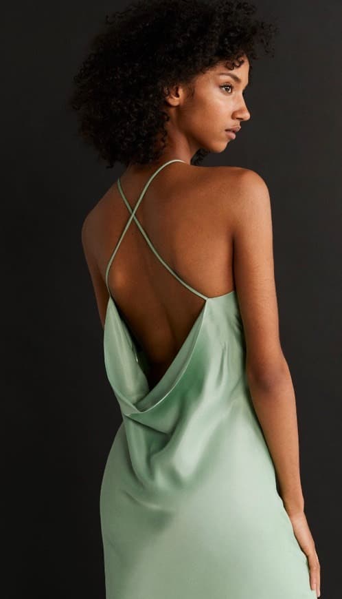 Product vestido halter satinado menta mango 