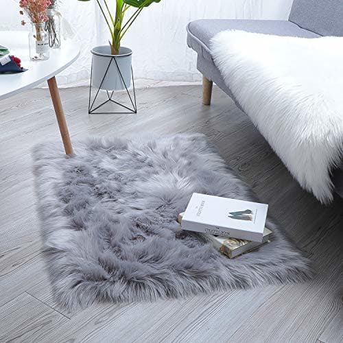 Producto HEQUN Falso Piel de Carnero Vellón Alfombra Elegante De Pelo Largo Mullida