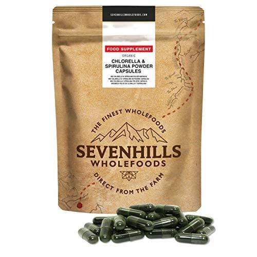 Product Sevenhills Wholefoods Cápsulas De Clorella & Espirulina En Polvo Bio 500mg x 180