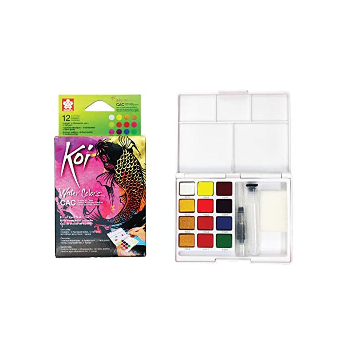 Producto Sakura Koi aquarel box 12 metallic napjes