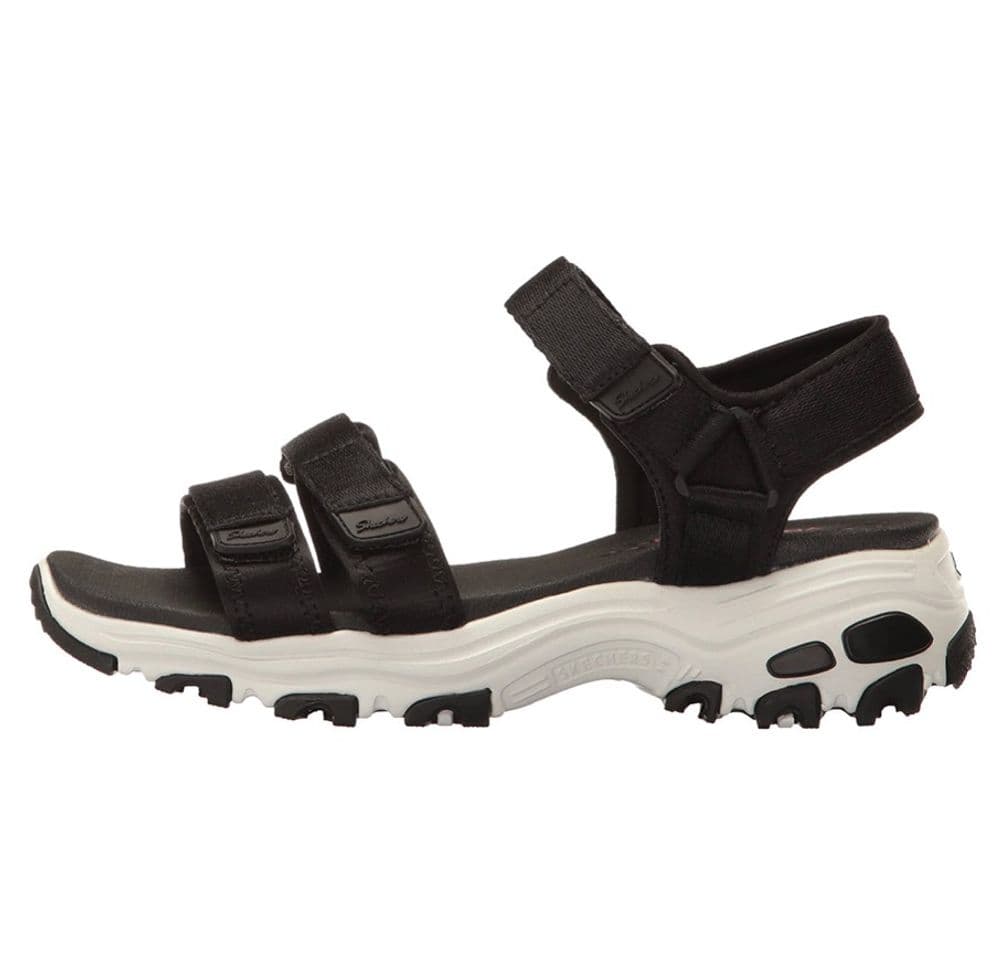 Fashion Skechers D’lites fresh catch mujer negro sandalias 