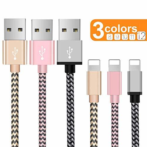 Electronic OTISA Cable Phone Cargador [3Pack 1.5M] USB Adaptador Compatible con Phone XS/XR/X/8