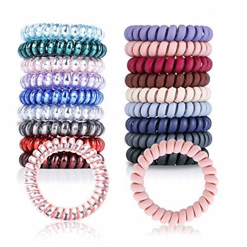 Belleza 18 Pcs Gomas de Pelo en Espiral Lazos para Cabello en Espiral