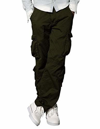 Fashion Match 3357 - Pantalones Cargo para Hombre(Verde