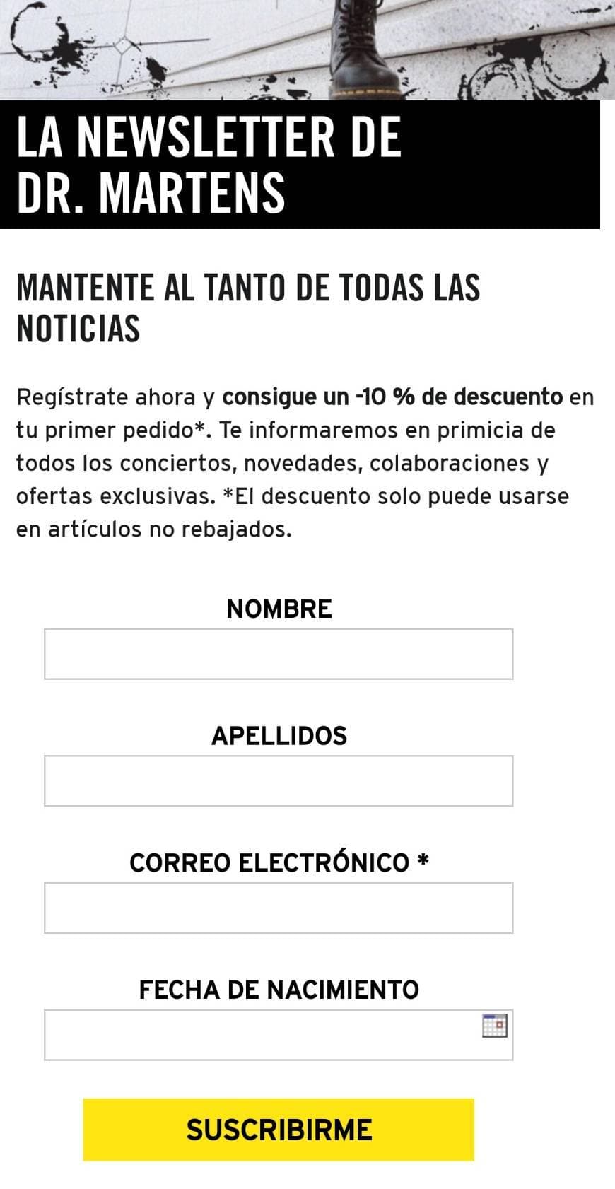 Fashion Descuento 10% dr Martens