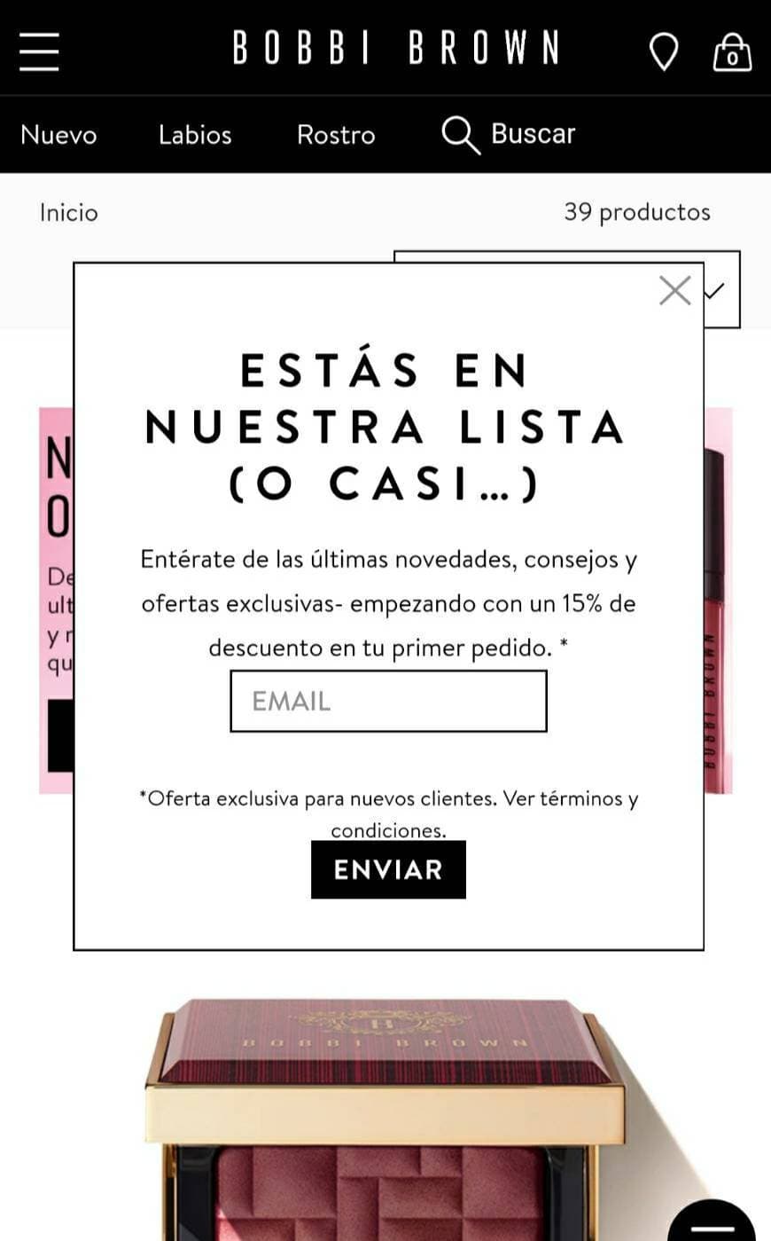 Fashion Bobbi brown. Descuento 15% en la primera compra