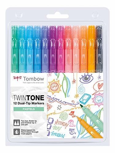 Electrónica Set De 12 Rotuladores Tombow Twintone Pastel