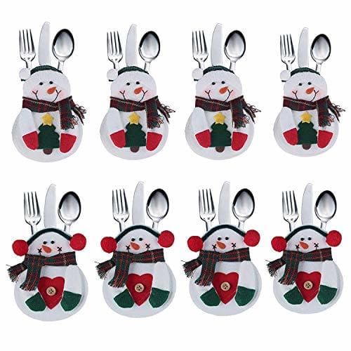 Elemento de la categoría hogar Xiton 8pcs Decoracion Navidad Papa Noel Adornos Cocina Traje Cubiertos Tenedores bolsillos