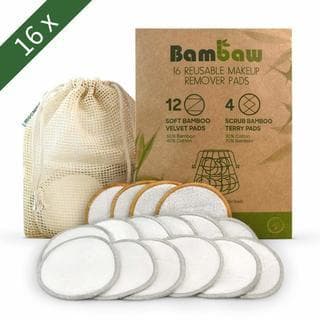 Belleza Reusable Makeup Remover Face Pads Make of Bamboo Cotton with Laundry Bag