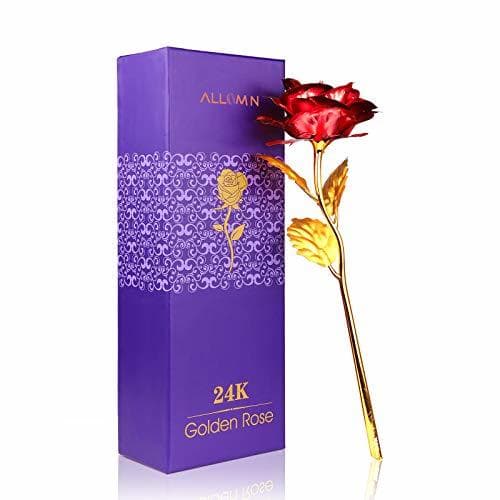 Lugar Rosa 24 K chapado en oro rosa flor con caja de regalo