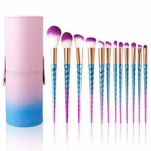 Belleza Brochas de Maquillaje,12 pcs Pinceles de maquillaje profesional con estuche, Pincel de