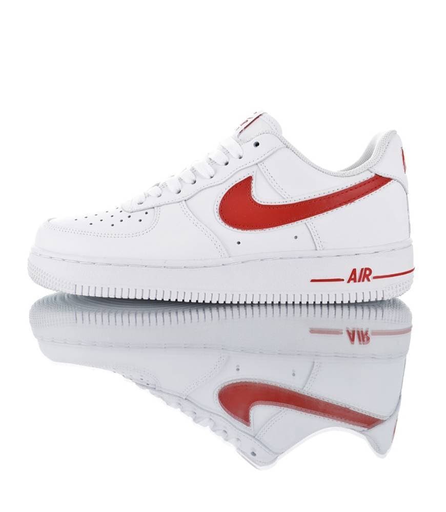 Moda Nike Air Force 07' blanca logo rojo