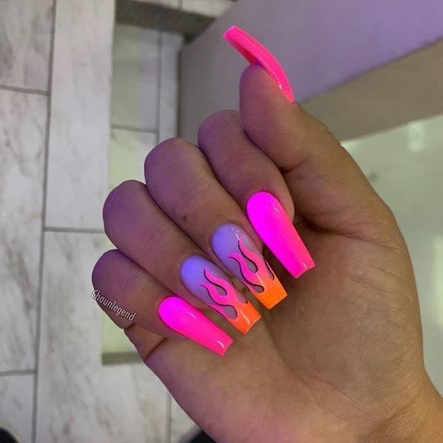 Moda Uñas llamas