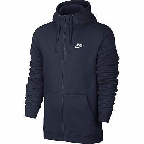 Fitness Nike M NSW FZ FLC Club Sudadera con Capucha, Hombre, Azul