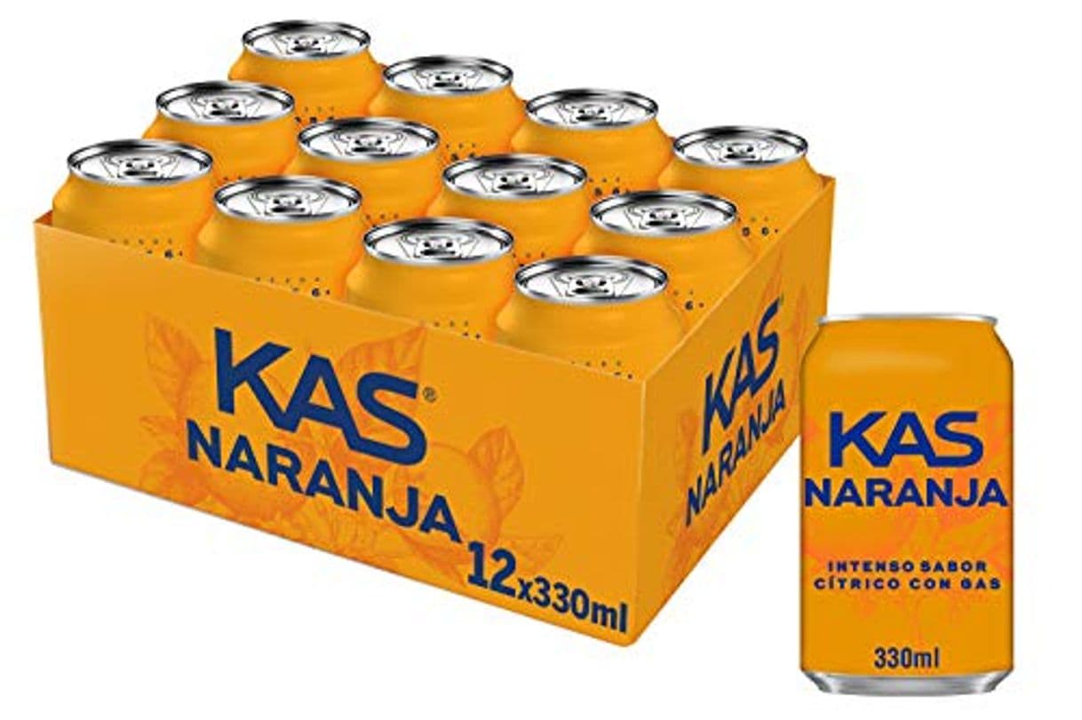 Producto Kas Naranja - Bebida refrescante de zumo de fruta, lata 330 ml