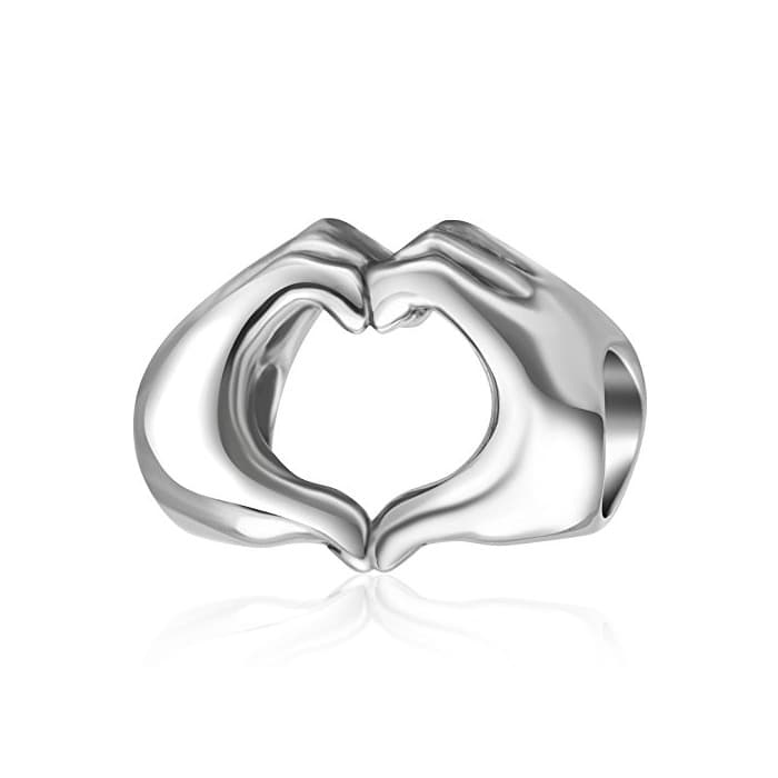 Fashion Abalorio en forma de corazón de plata de ley 925 para pulsera