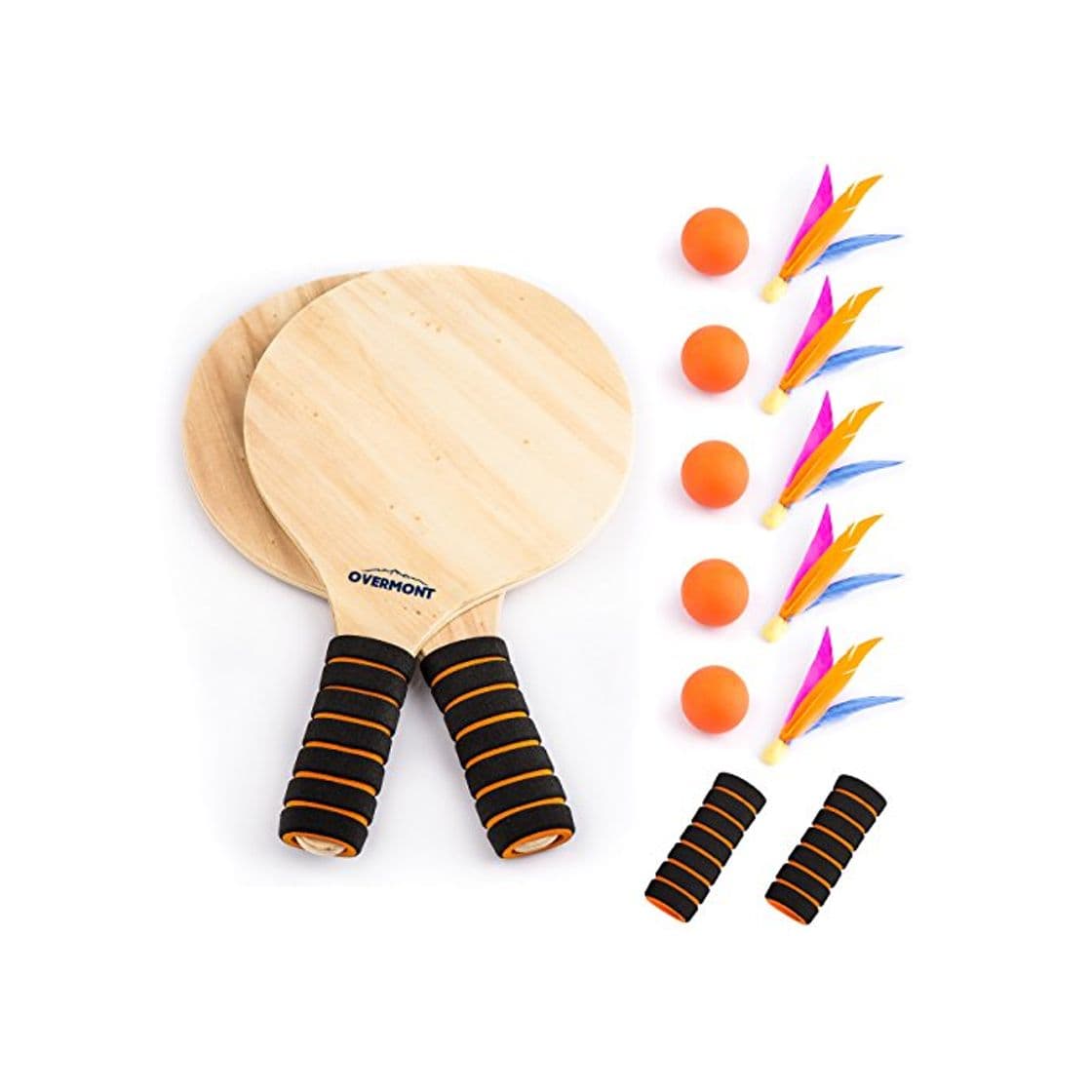 Product Overmont Juego Kit de Raquetas Palas Badminton de Playa con Volantes Cricket Juego y Entrenamiento de Familia niños Oficina Deporte al Aire Libre