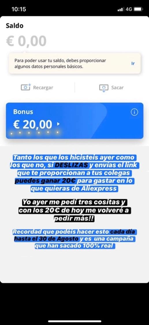 App GANA 20€ DIARIOS PARA GASTAR EN ALIEXPRESS AQUÍ 👈🏼 