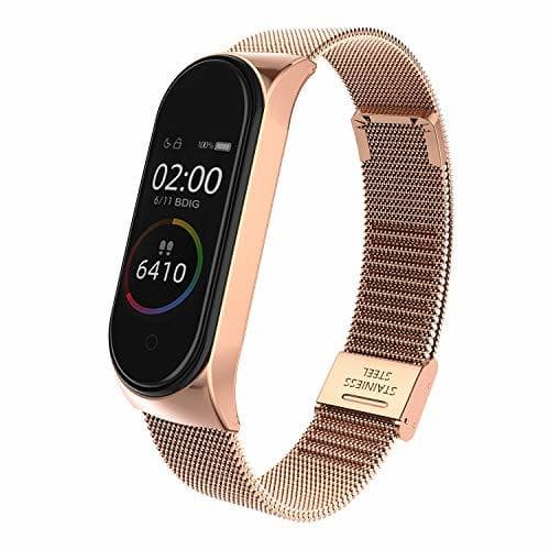 Product BDIG Correa Compatible Xiaomi Mi Band 4 Correas Metal,Pulsera de Acero Inoxidable