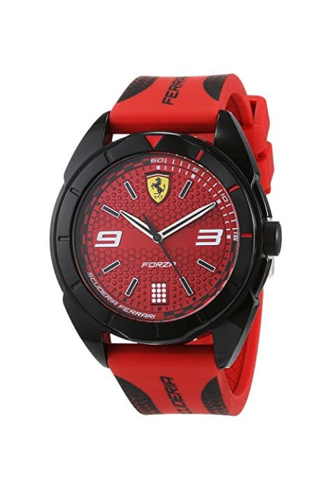 Fashion Scuderia Ferrari Reloj Analógico para Hombre de Cuarzo con Correa en Silicona