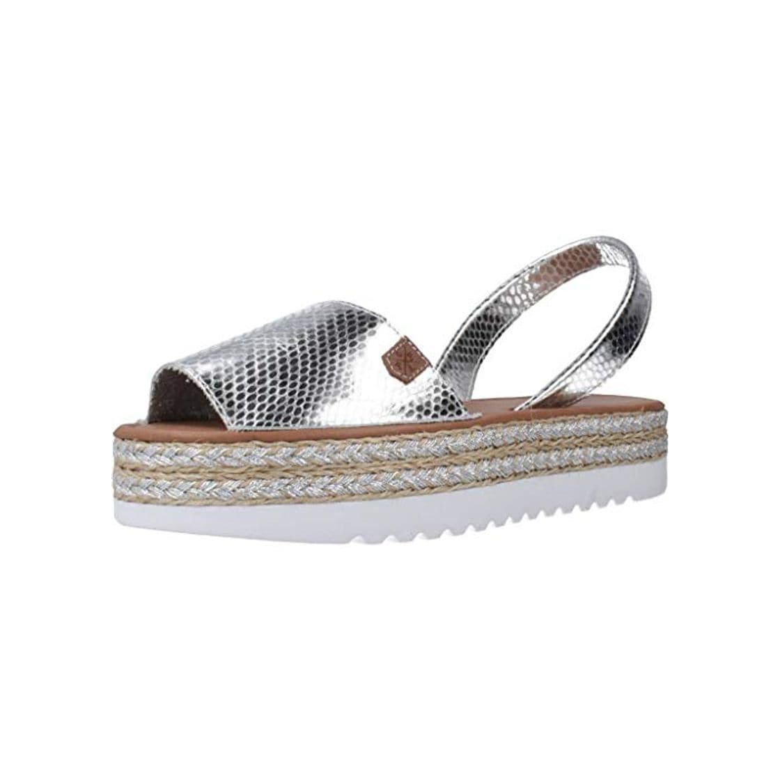 Product Menorquinas Popa Sandalias Chanclas Mujer SAONA para Mujer Plateado 41 EU