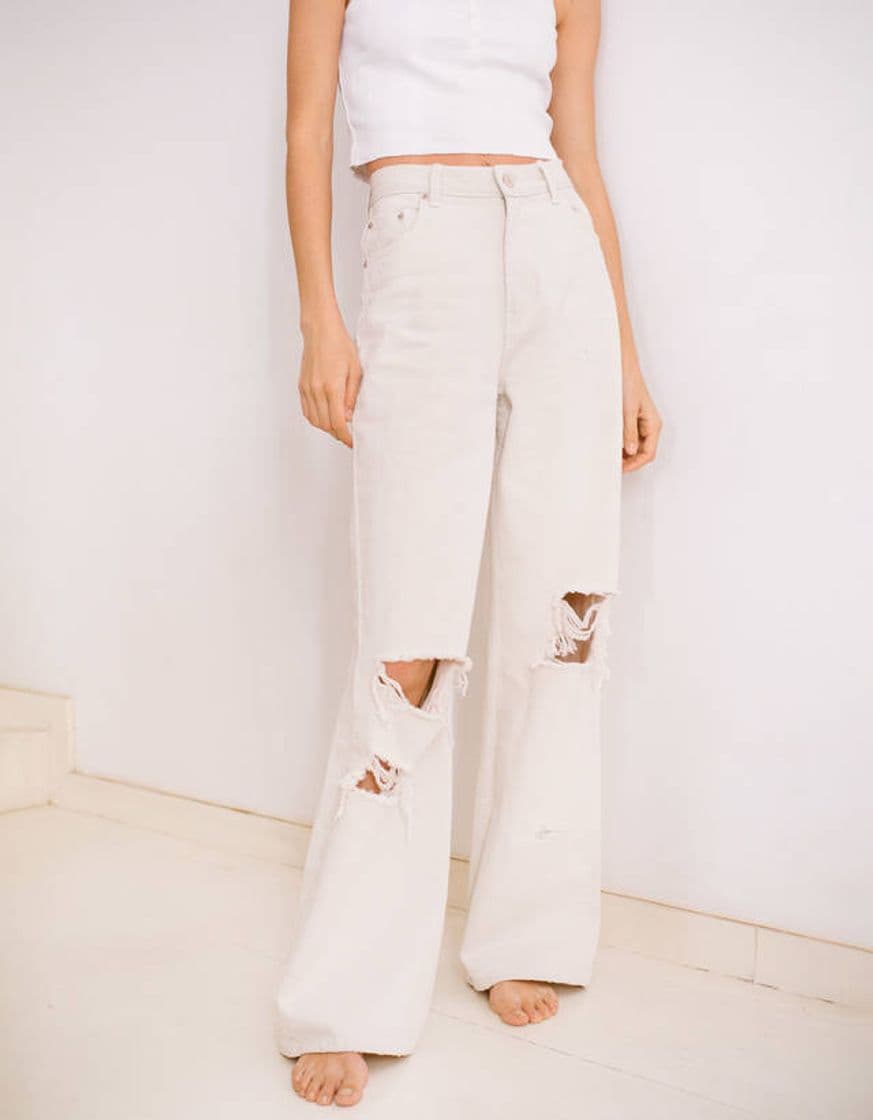 Moda '90s Ripped flare jeans