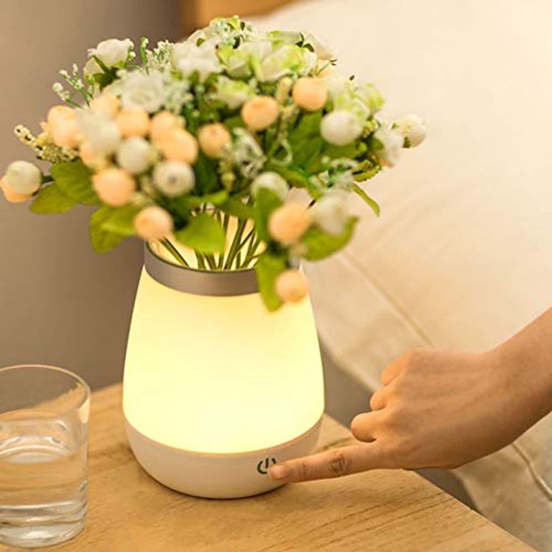 Product YCEOT Jarrón Night Lights 3 Brillo Ajustable Impermeable Touch Control Lámpara de cabecera para la decoración de la Boda Decoración de Navidad