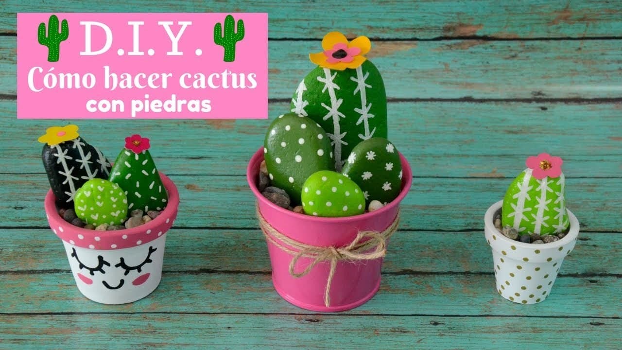 Fashion Cómo hacer cactus con piedras - Itziland- YouTube