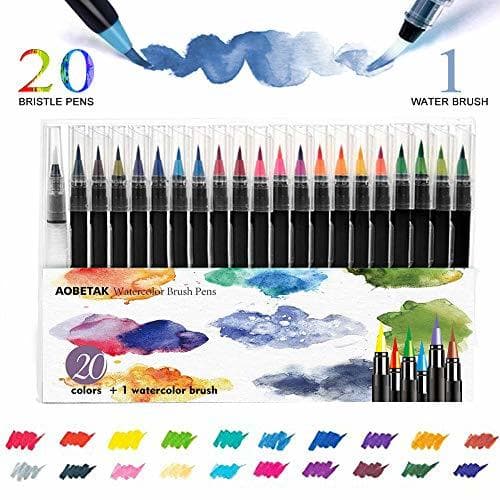 Producto Watercolor Brush Pen,AOBETAK 20 Rotuladores Acuarelables