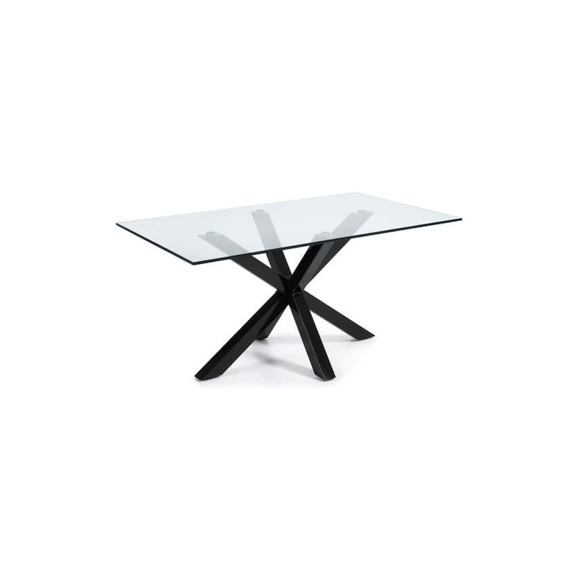 Producto Mesa Argo 200 cm cristal patas negro kave home