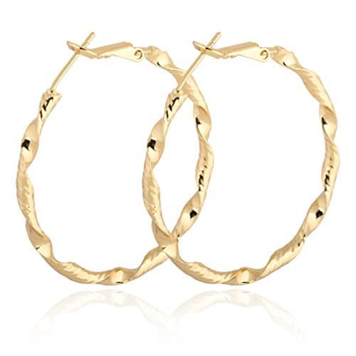 Producto Yazilind elegante Vogue 14K chapado en oro trenzado Extra Grande Omega Volver