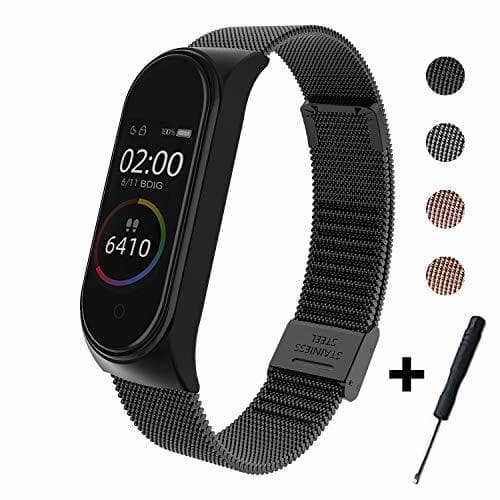 Producto BDIG Correa Compatible Xiaomi Mi Band 4 Correas Metal, Pulsera de Acero