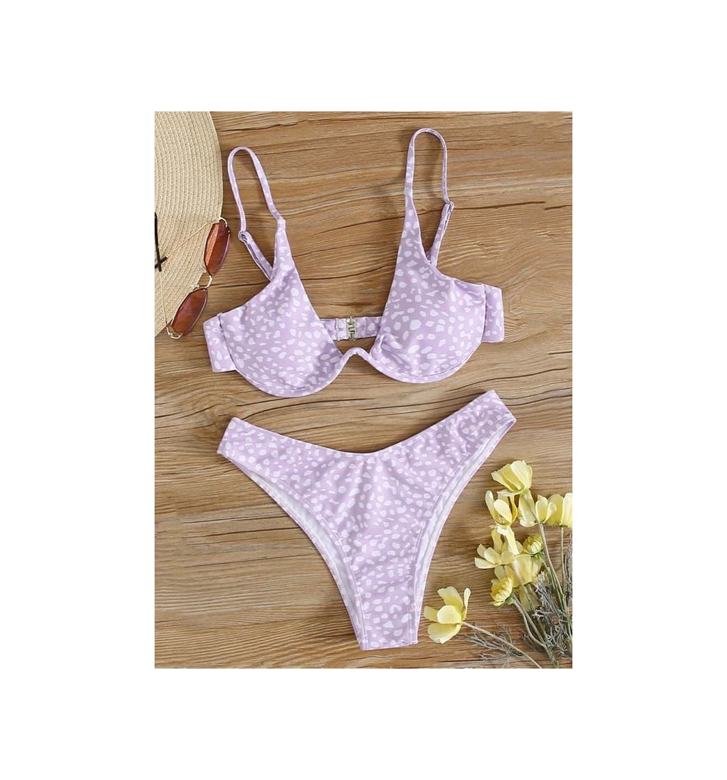 Producto Bañador Bikini Cortado Alto Con Aro De Lunares