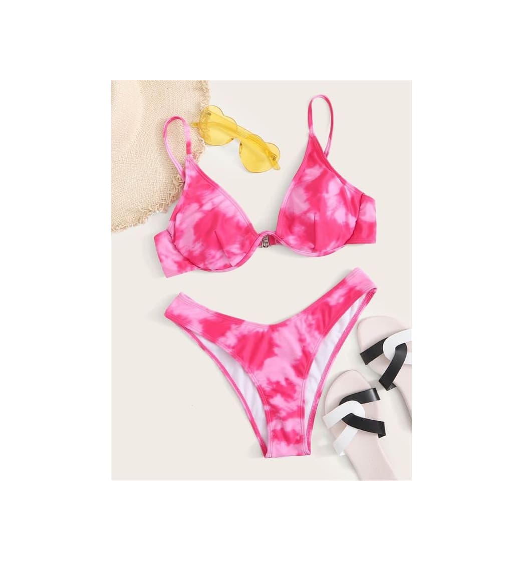 Producto Bañador Bikini Cortado Alto Con Aro De Tie Dye