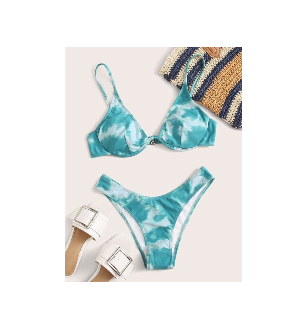 Producto Bañador Bikini Cortado Alto Con Aro De Tie Dye