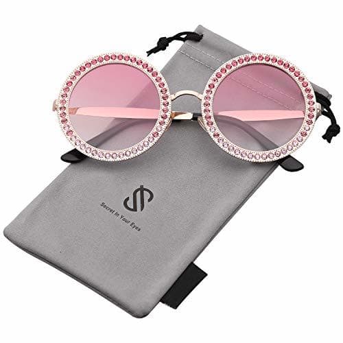 Product SojoS Gafas De Sol Para Mujer Redondo Marco Diamante Cristal SJ1095 Con