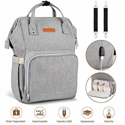 Product YISSVIC Mochilas para Pañales Bolsa de Pañales Multifuncional de Gran Capacidad Bolsos