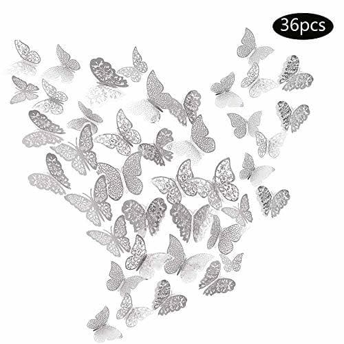 Elemento de la categoría hogar JUN-H 36 Piezas Adhesivos de Decoraciones de Mariposas en 3D Adhesivos de