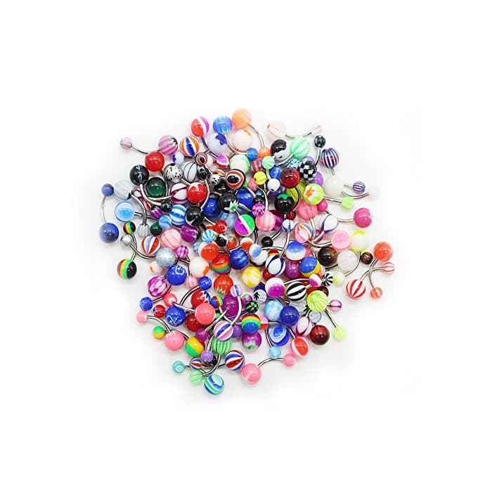 Beauty SHINEstyle 100 Pcs Piercing de del Cuerpo del Anillo del Ombligo del