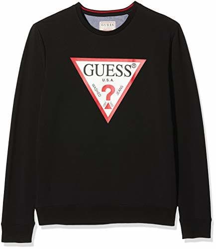 Fashion Guess Vin Cn Fleece Jersey, Negro