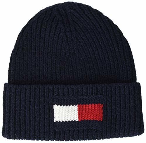 Moda Tommy Hilfiger Big Flag Beanie Gorro de Punto,