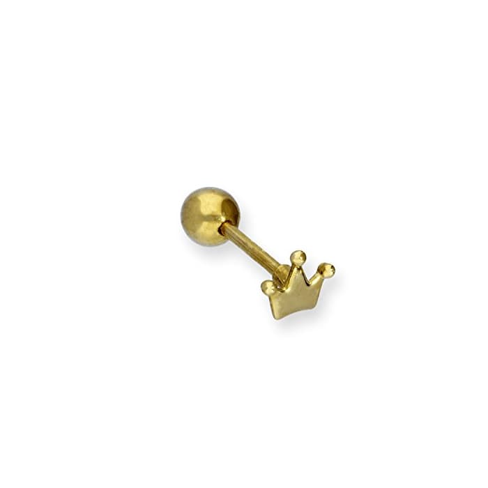 Moda Piercing para Lengua en Oro Amarillo de 9 Quilates en Forma de