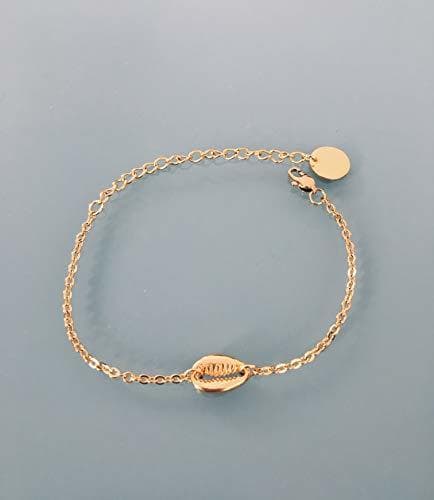 Moda 24 k oro plateado Seashell pulsera