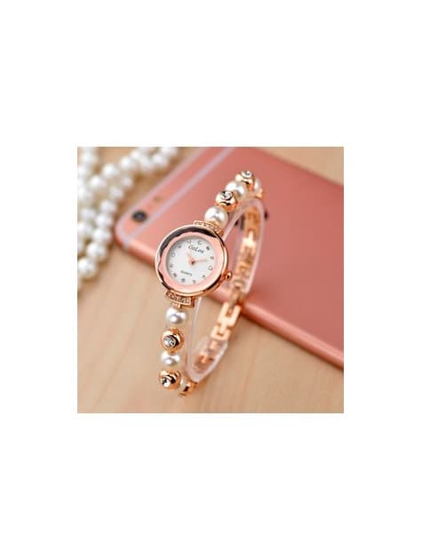 Moda Relojes Pulsera Oro Rosa Abeja Flor Diamante De Imitación Números Romanos Cuarzo