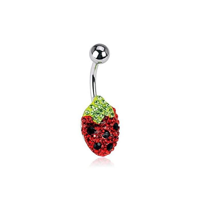 Moda Piercing de ombligo Daisy con cristal de Swarovski fruta fresa