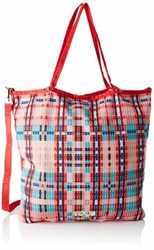 Fashion Tous Shopping Jodie Tartan Bears Multi-Rojo, Shopper para Mujer, Multicolor, 37x42x1 cm