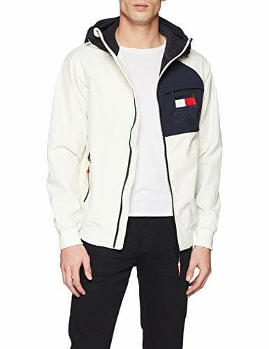 Moda Tommy Hilfiger Softshell Hooded Jacket, Chaqueta Hombre, Blanco